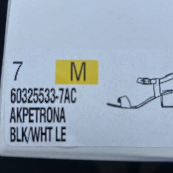 Anne Klein Petrona Black and White Block Heel Strappy Open Toe Sandals Size 7 - Picture 4 of 9